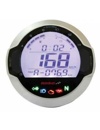 Koso D64 GP Style universal round multi-function LCD digital meter