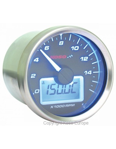 Koso HD-01R GP Style universal rev counter with white background