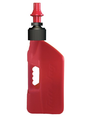 TUFF JUG Fuel Can w/ Ripper Cap 10L Translucent Red/Red Cap