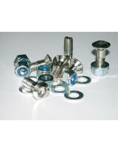 BIHR Sproket Bolts + Nuts + Washers Kit Countersunk Head M8x1,00x30mm Silver