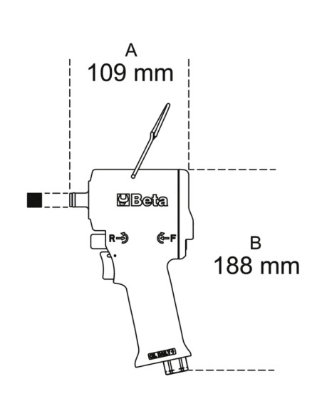 BETA Compact Reversible Impact Wrench 1/2'' 770Nm