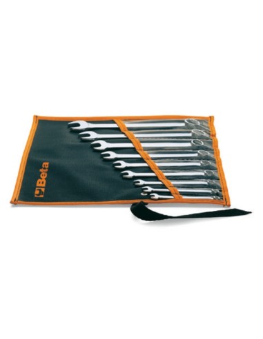 BETA Set of 9 Inch Combination Wrenches in cloth wallet