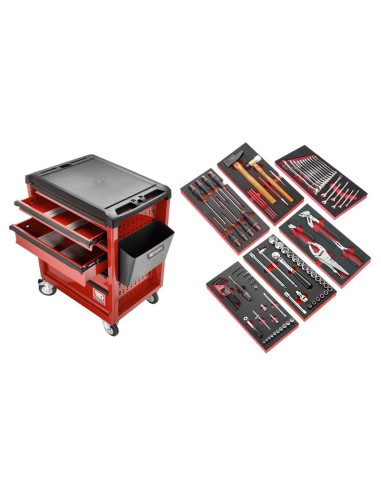 Cabină mobilă FACOM cu șase module de scule Red 101 Tools