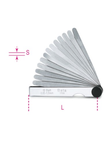 BETA Metric Feeler Gauge 0,05 - 1mm 20 Slides