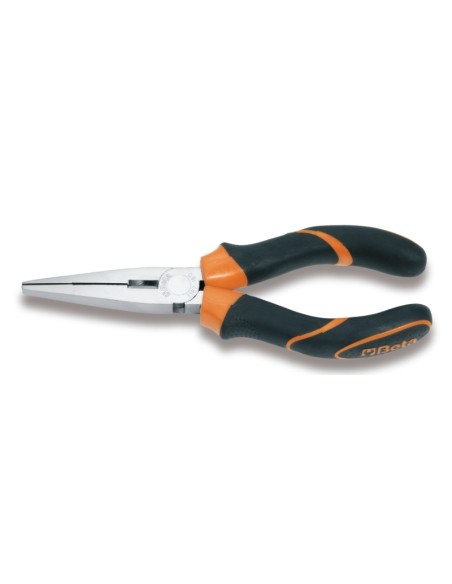 BETA Extra long Flat Knurled Nose Pliers Size 200 Bi-Material Handles