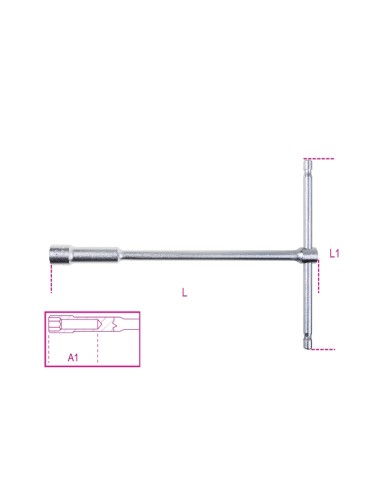 BETA Deep 6 points T-Handle Socket Wrenches - 17mm