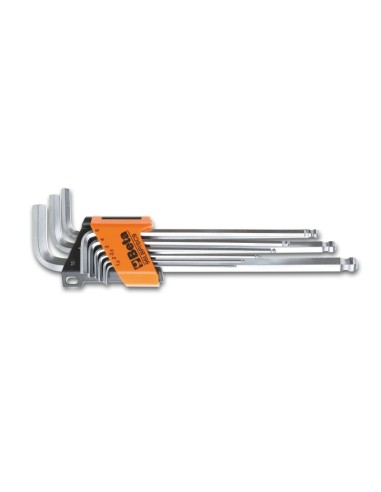 BETA Set of 9 Ball Head Offset Hexagon Key Wrenches Extra Long