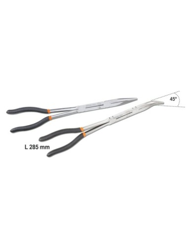 BETA Set of 2 Extra-Long Knurled Double Swivel Nose Pliers