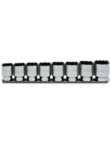 BETA Set of 8 1/2'' 12 points Sockets on support