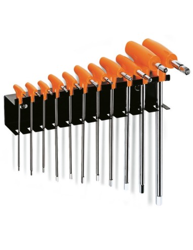 BETA Set of 11 Male 6 points T-Handle Wrenches with support