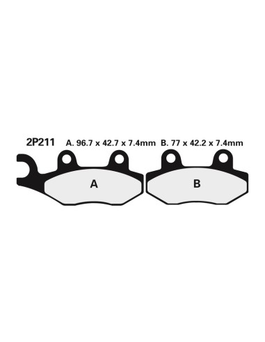 NISSIN Street Semi-Metallic Brake pads - 2P-211NS