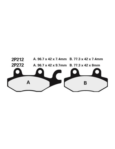 NISSIN Street Semi-Metallic Brake pads - 2P-212NS