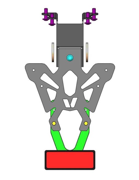 Suport placa VP ART S Negru - Yamaha MT-07 TRACER/MT-09 TRACER