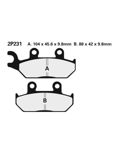 NISSIN Street Semi-Metallic Brake pads - 2P-231NS