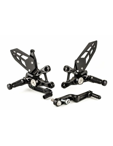 GILLES TOOLING MUE2 Adjustable Rearset Black Suzuki GSX-R1000