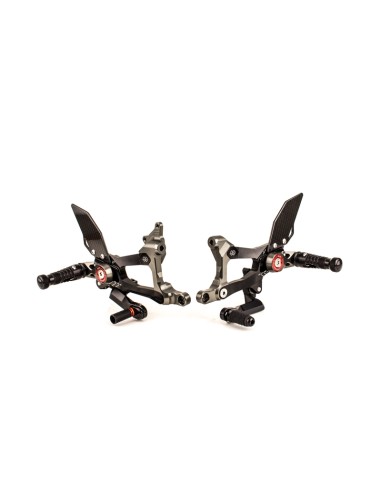 GILLES TOOLING MUE2 Adjustable Rearset Black Ducati Panigale V4