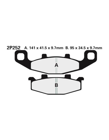 NISSIN Street Semi-Metallic Brake pads - 2P-252NS