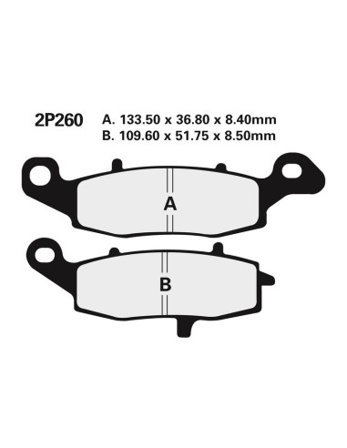 NISSIN Street Semi-Metallic Brake pads - 2P-260NS