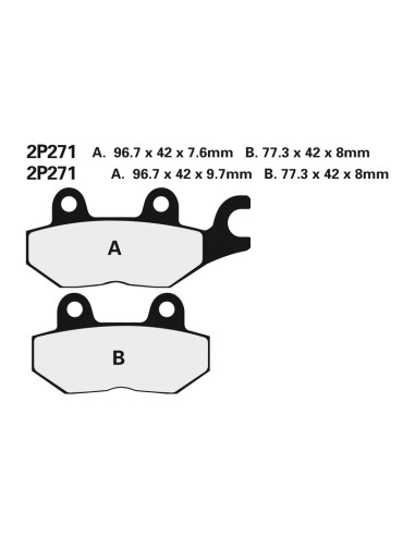 NISSIN Street Semi-Metallic Brake pads - 2P-271NS