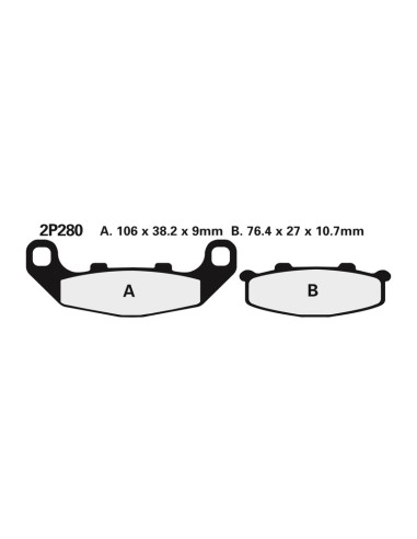 NISSIN Street Semi-Metallic Brake pads - 2P-280NS