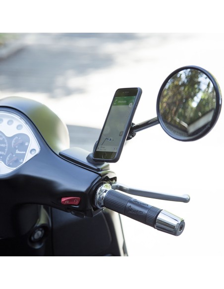 SP-CONNECT Moto Bundle fixed on Mirror iPhone 8/7/6/6S