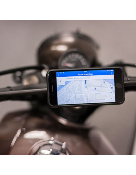 SP-CONNECT Moto Bundle fixed on Mirror iPhone 8/7/6/6S