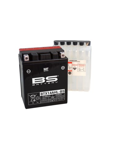 BS BATTERY Battery Maintenance Free with Acid Pack - BTX14AHL-BS