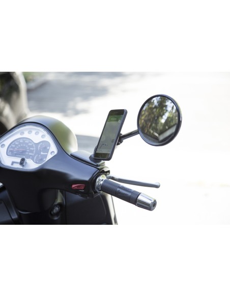 SP-CONNECT Moto Bundle fixed on Mirror iPhone 11/XR