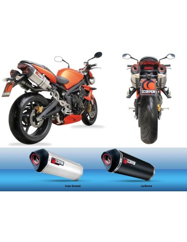 SCORPION SERKET BRUSHED STAINLESS FINISH MUFFLER FOR TRIUMPH