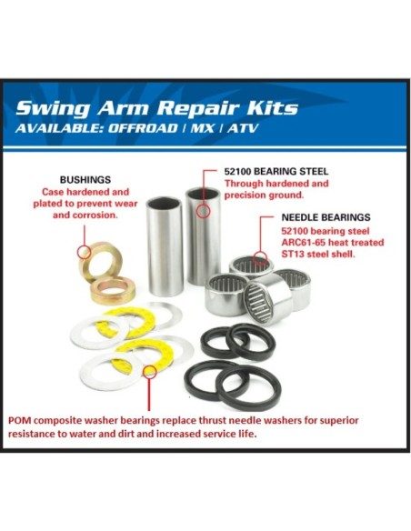 Kit rulment braț oscilant ALL BALLS Honda Kawasaki KFX450R/TRX450R