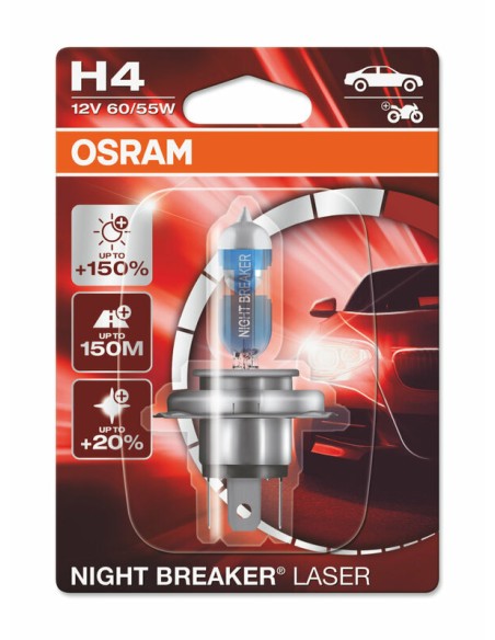 OSRAM H4 Night Breaker Laser Light Bulb 12V 60/55W P43t-38 - 1 piece