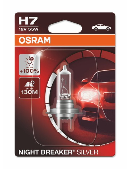 OSRAM H7 Night Breaker Silver Laser Light Bulb 12V 60/55W PX26d - 1 piece