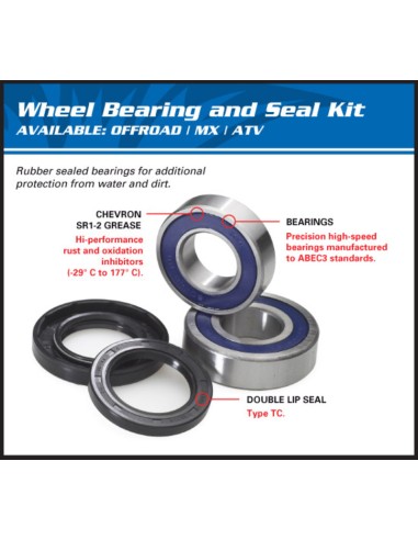 Set rulment roata spate ALL BALLS Honda CR125R/XR650R