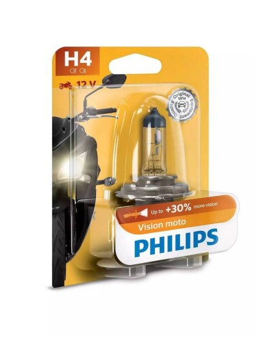 PHILIPS H4 Vision Moto Light Bulb 12V/60/55W - x1