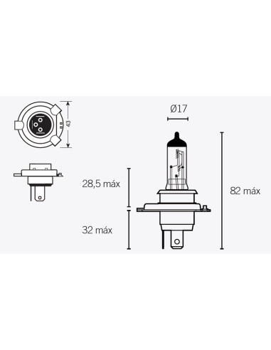 V PARTS H4 Light Bulbs 12V 60/55W