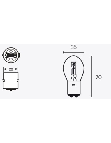 TECNIUM B35 Light Bulbs 12V 35/35W - x10