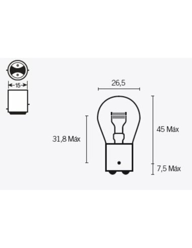 TECNIUM P21 Light Bulbs 6V 21/5W - x10