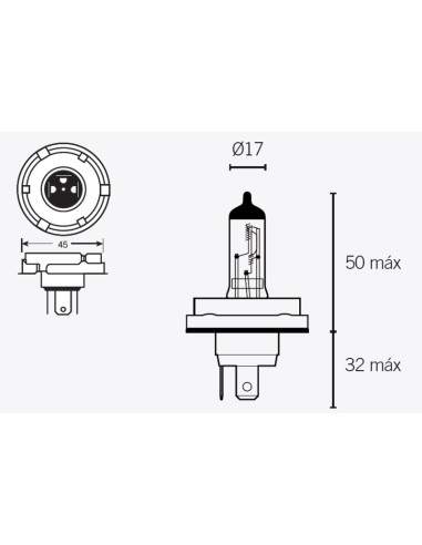 TECNIUM H5 Light Bulbs 12V 60/55W