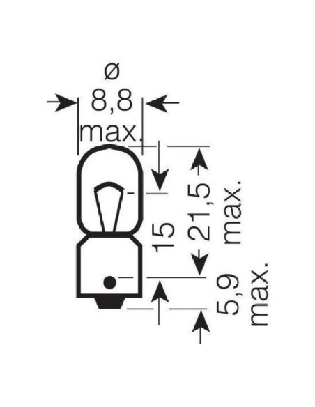 OSRAM Original Line T5W Light Bulbs 12V 5W - x10