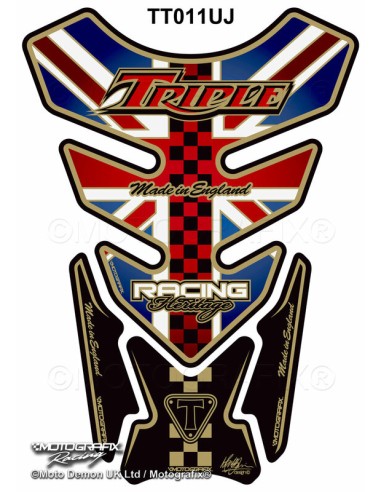 MOTOGRAFIX Tank Pad 4pcs Union Jack Triumph