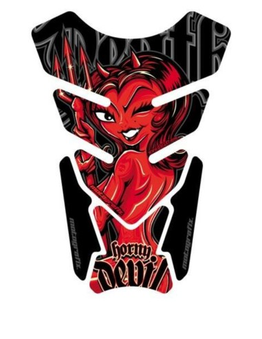 MOTOGRAFIX Tank Pad Street Style 4buc Horny Devil Negru/Roșu