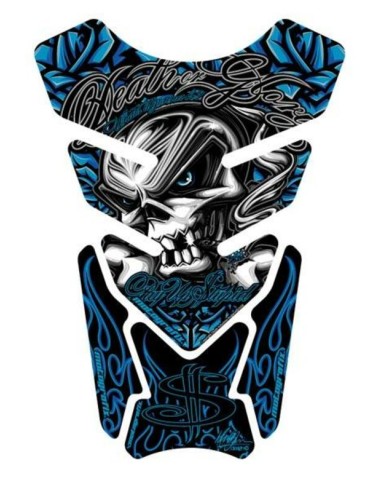 MOTOGRAFIX Tank Pad Street Style 4 buc Death or Glory - Pay up Stupid Blue