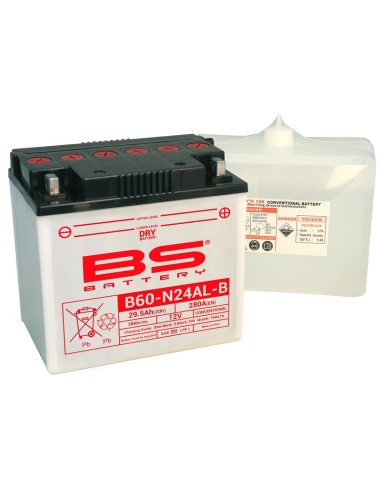 BS BATTERY Battery High performance with Acid Pack - B60-N24AL-B