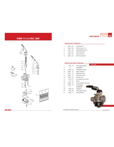 Carburator DELL ORTO PHBN LS Ø17,5mm