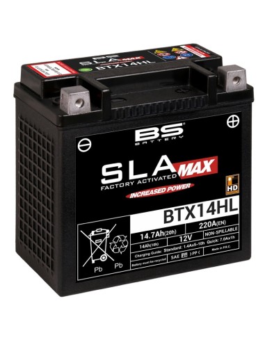 BS BATTERY SLA Max Battery Maintenance Free Factory Activated - BTX14HL