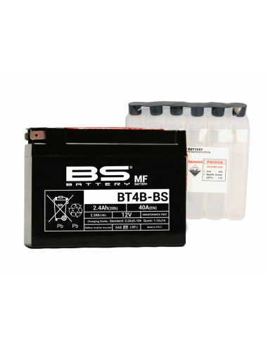 BS BATTERY Battery Maintenance Free with Acid Pack - BT4B-BS