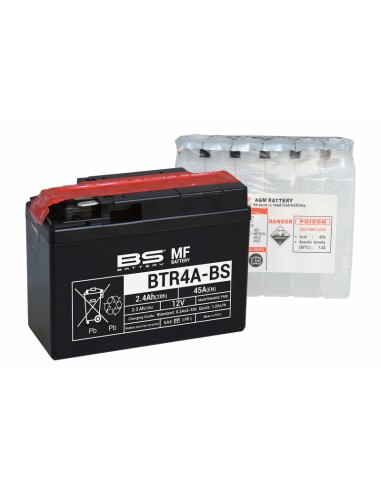 BS BATTERY Battery Maintenance Free with Acid Pack - BTR4A-BS