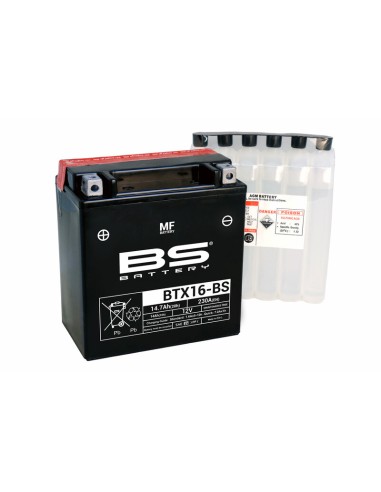 BS BATTERY Battery Maintenance Free with Acid Pack - BTX16-BS