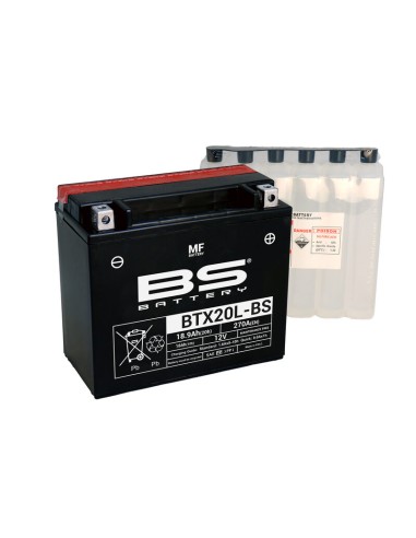 BS BATTERY Battery Maintenance Free with Acid Pack - BTX20L-BS