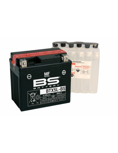 BS BATTERY Battery Maintenance Free with Acid Pack - BTX5L-BS